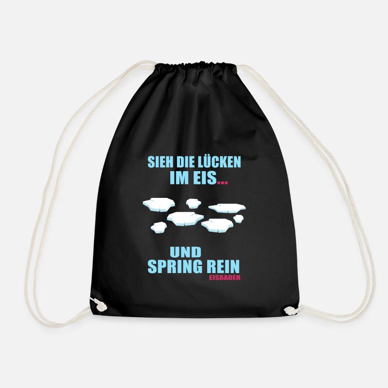 Eisbader Kältebad Mut zum Eisloch Winterschwimmen - Turnbeutel - Schwarz