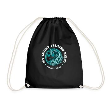 My Lucky Fishing Not Wash Sea River Hook Fish - Drawstring Bag - black - Front
