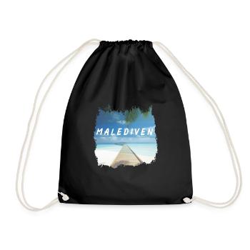 Îles Maldives Vacances Mer Palmiers Voyage Cadeau - Sac de sport léger - noir - Devant