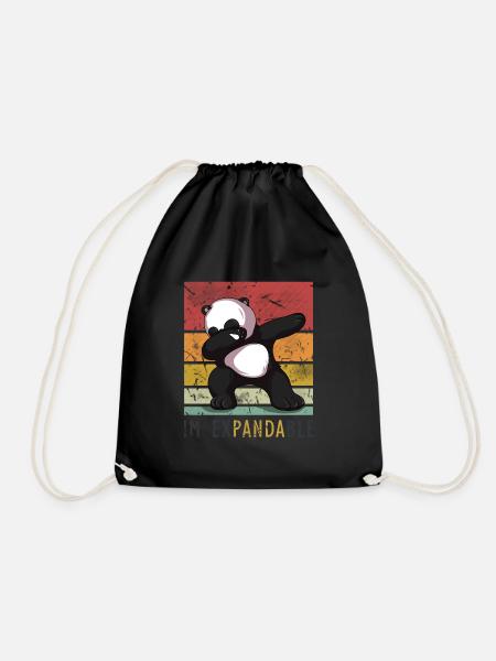 Dancing in the Expandable Panda Bear Dabbing Dub - Drawstring Bag - black