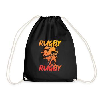 Rugby rugby american football - Drawstring Bag - black - Front