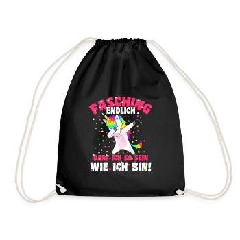 Fasching Endlich darf ich so sein wie ich bin - Turnbeutel - Schwarz - Vorne