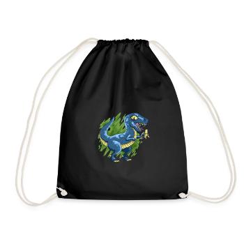 Banana Raptor dinosaures mange la banane drôle vegan - Sac de sport léger - noir - Devant
