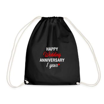 Joyeux anniversaire de mariage en anglais - Sac de sport léger - noir - Devant