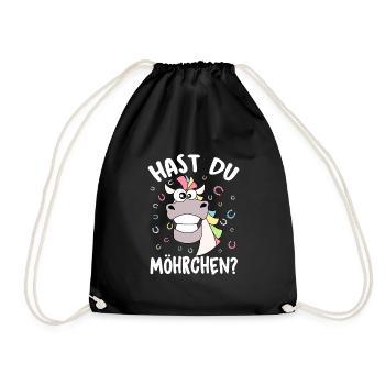 Hast Du Möhrchen Lustiges Pferd will Möhrchen - Turnbeutel - Schwarz - Vorne