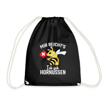 Mir reichts ich geh Hornussen - Turnbeutel - Schwarz - Vorne