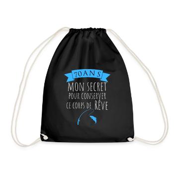 70 ans corps de rêve pêcheur, 70ème anniversaire - Sac de sport léger - noir - Devant