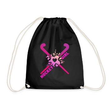 Hockey Field Hockey Hockeygirl Women's Hockey - Drawstring Bag - black - Front