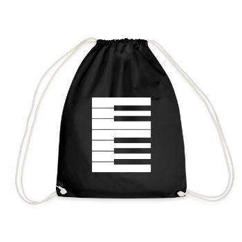 Klavier Tastatur Oktave perfektes Outfit Pianist - Turnbeutel - Schwarz - Vorne
