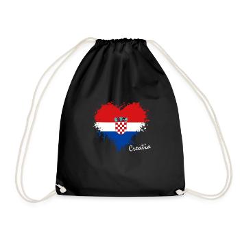 Croatia Hrvatska Kroatien - Turnbeutel - Schwarz - Vorne