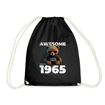 60e anniversaire Original 1965 Millésime 1965 Ours mignon - Sac de sport léger - noir - Devant