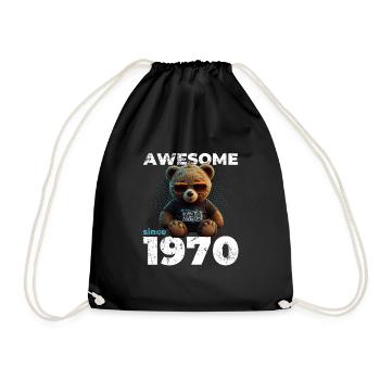 55. Geburtstag Original 1970 Jahrgang 1970 Bär süß - Turnbeutel - Schwarz - Vorne