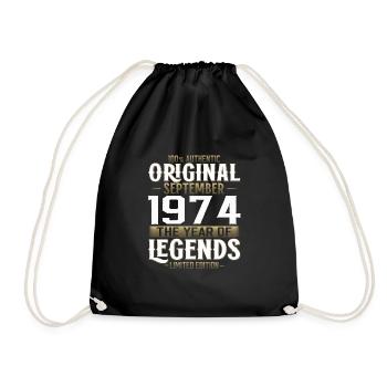 50th Birthday Legend September 1974 Volume 74 - Drawstring Bag - black - Front