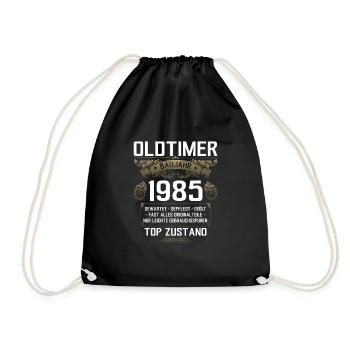 40. Geburtstag Oldtimer 1985 Jahrgang 85 - Turnbeutel - Schwarz - Vorne