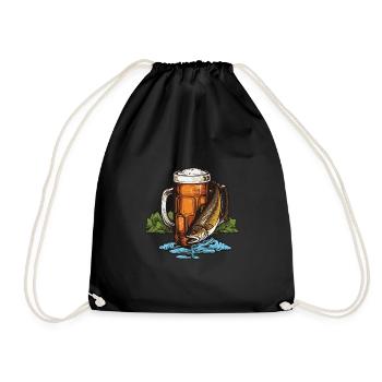 Fishing Fishing Beer - Drawstring Bag - black - Front