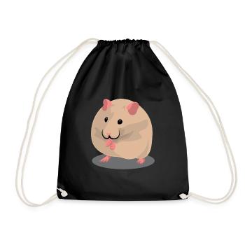 Netter Brown-Hamster - Turnbeutel - Schwarz - Vorne