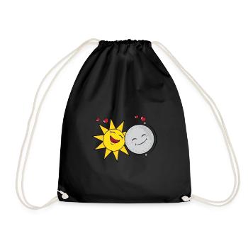 Amoureux du soleil et de la lune Saint-Valentin - Sac de sport léger - noir - Devant