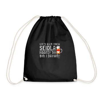 Franken Seidla Geschenk für Fränkische Biertrinker - Turnbeutel - Schwarz - Vorne