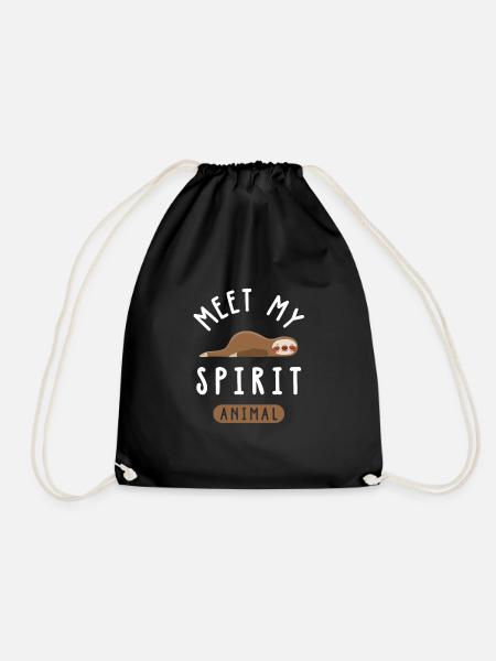 My Spirit Animal - Mein Lieblingstier Faultier - Turnbeutel - Schwarz