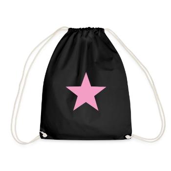 pink star pink star - Drawstring Bag - black - Front