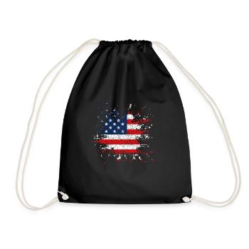 America USA - Turnbeutel - Schwarz - Vorne