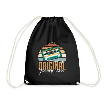 Die Legenden wurden im Januar 1964 geboren Geschen - Turnbeutel - Schwarz - Vorne