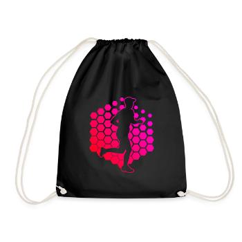 Jogging Marathon Running Marathon Runners - Drawstring Bag - black - Front