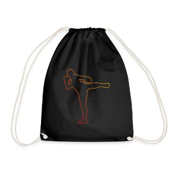 Thaiboxer Thaibox Thaiboxing Thaiboxen Muay Thai - Turnbeutel - Schwarz - Vorne