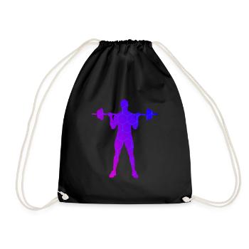 Women's Men's Cardio Weightlifting Fitness Endurance - Drawstring Bag - black - Front