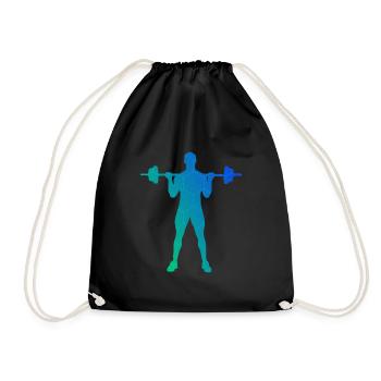 Fitness Ausdauertraining Gewichtheben Herren - Turnbeutel - Schwarz - Vorne