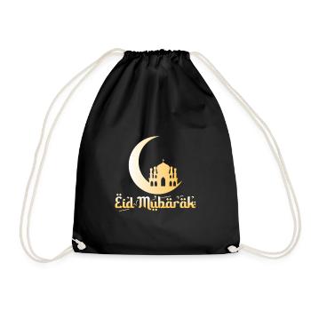 Eid Mubarak - Drawstring Bag - black - Front