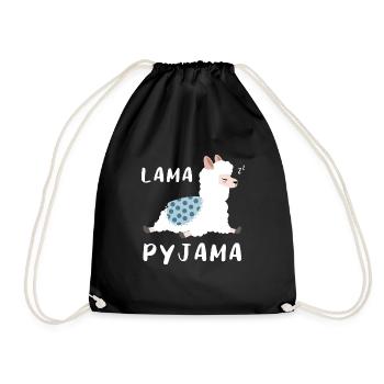 Lama Pyjama Late Riser Gift - Drawstring Bag - black - Front