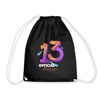 13th Birthday Girl Gift - Drawstring Bag - black - Front