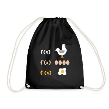 Math Derivation Chicken Student Teacher Gift - Drawstring Bag - black - Front