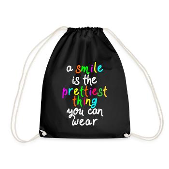 a smile is the prettiest thing - Sac de sport léger - noir - Devant