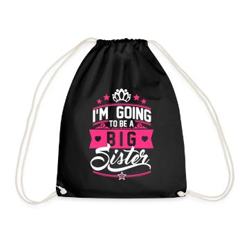 I'm going to be a big Sister - Schwangerschaft - Drawstring Bag - black - Front