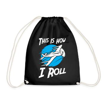 This is How I Roll Airline Flying - Drawstring Bag - black - Front