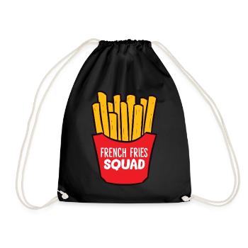Pommes - French Fries Squad - Turnbeutel - Schwarz - Vorne