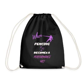 When fencing becomes a performance art - Drawstring Bag - black - Front