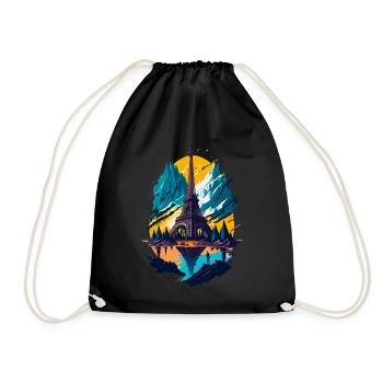 Abstract Tower of Paris - Drawstring Bag - black - Front