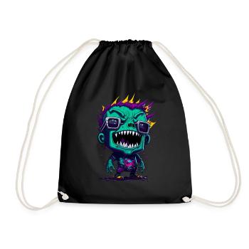 Bunter cooler Zombie - Turnbeutel - Schwarz - Vorne