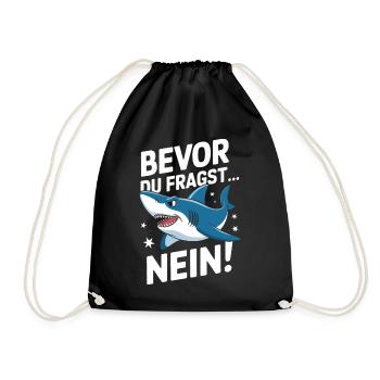 Hai Haifisch Haie Haifische - Turnbeutel - Schwarz - Vorne