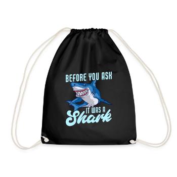 It Was A Shark Funny Amputee Prosthetic Surgery - Drawstring Bag - black - Front