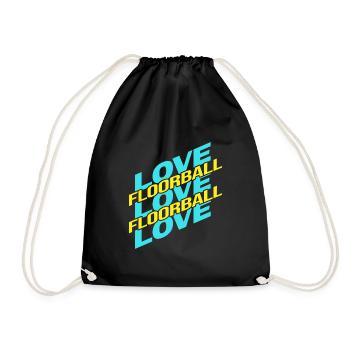 Floorball Floorball Player floorball-love - Drawstring Bag - black - Front