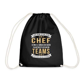 Lustiger Spruch Chef Boss Mitarbeiter Geschenk - Turnbeutel - Schwarz - Vorne