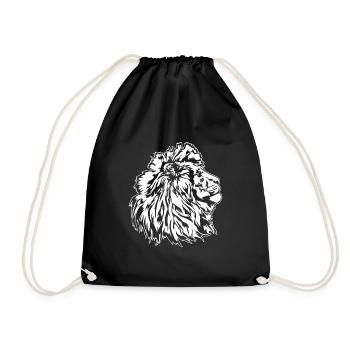 Lion Lion Head King Mane Wilsigns - Drawstring Bag - black - Front