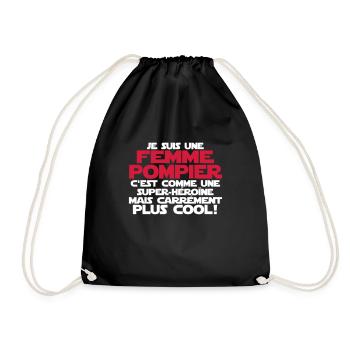je suis une femme pompier - Sac de sport léger - noir - Devant