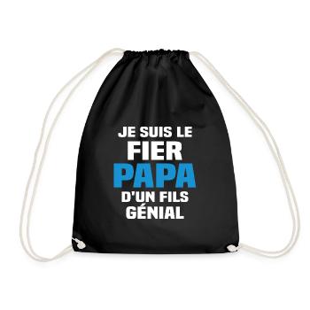 Je suis le fier papa d'un fils génial - Sac de sport léger - noir - Devant