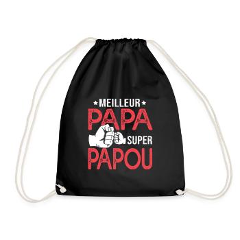meilleur papa donne un super papou pour grandpère - Sac de sport léger - noir - Devant