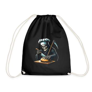 Crâne squelette faucheur coupe le pain - Sac de sport léger - noir - Devant